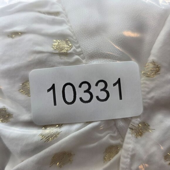 Womens Michael Kors Gold Metallic Polka Dot Smocked Ruffle Dress Viscose Blend S - Picture 8 of 8